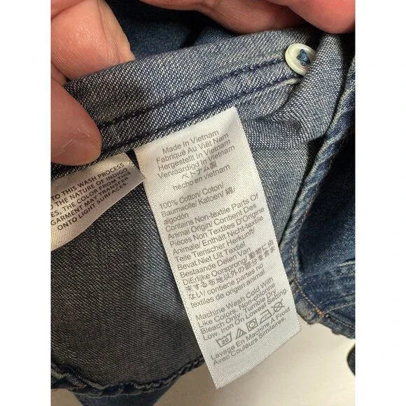 Madewell XS Tuckable Denim Shirt in Greendale Wash Cotton Button Up Blue NWT - Picture 11 of 14